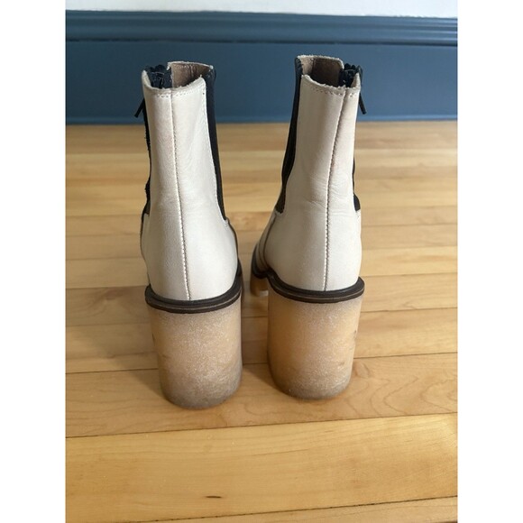 Free People James Chelsea Ankle Boot Women’s Sz 36.5 White Leather Side Zip - Picture 5 of 8